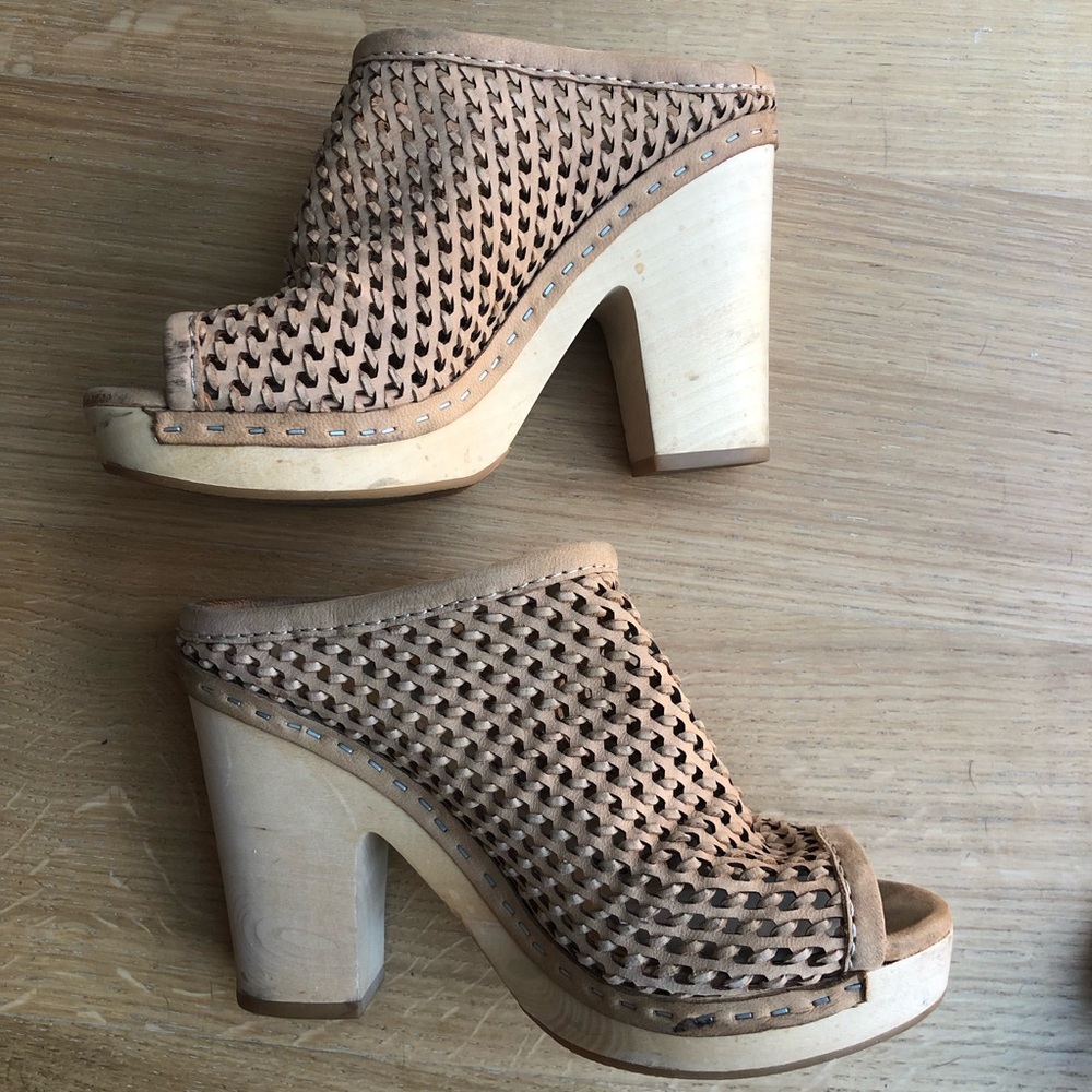 Dolce Vita Brooks Mules Leather 4.5” Heels Ivory 6.5 - Picture 3 of 8